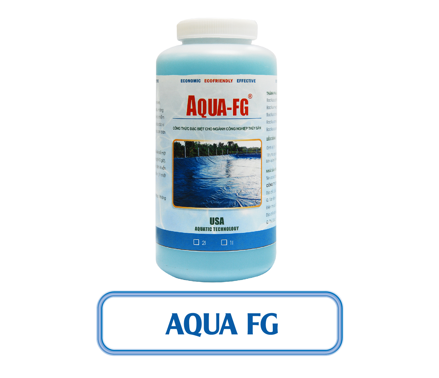 AQUA FG - VI SINH TẨY NHỚT BẠT, RONG RÊU, MÀNG CHẤT BÉO AO NUÔI TRỒNG THỦY SẢN