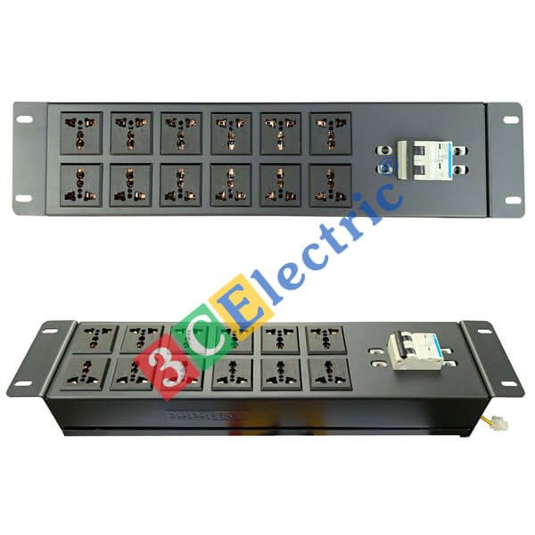 THANH NGUỒN PDU 12 Ổ CẮM 3 CHẤU ĐA DỤNG, CÓ MCB 2P 32A