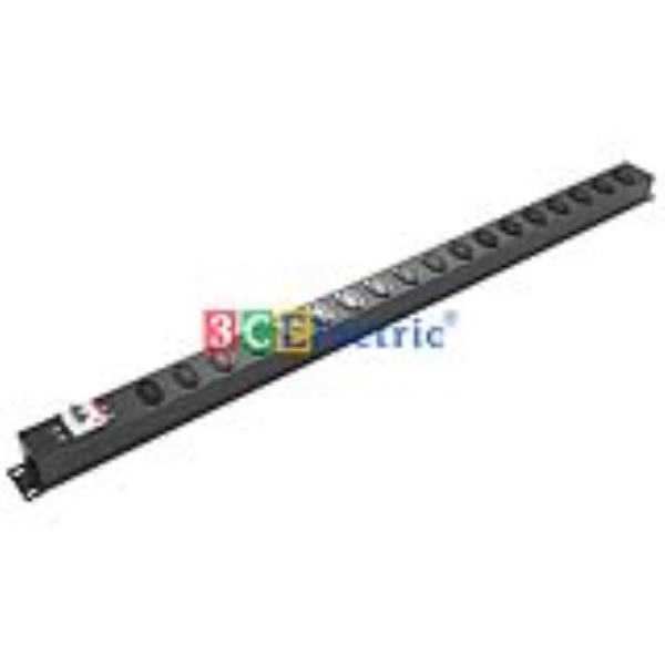 Ổ ĐIỆN DỌC TỦ RACK 36U, 18 Ổ CẮM C13 (01 HÀNG DỌC), CÓ MCB 2P 50A