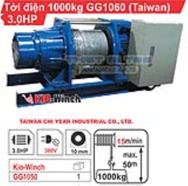 TỜI KIO WICH TAIWAN 23M/P - 1000KG - GG1000 - 380V
