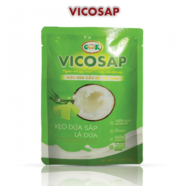 Kẹo dừa sáp vị lá dứa Vicosap