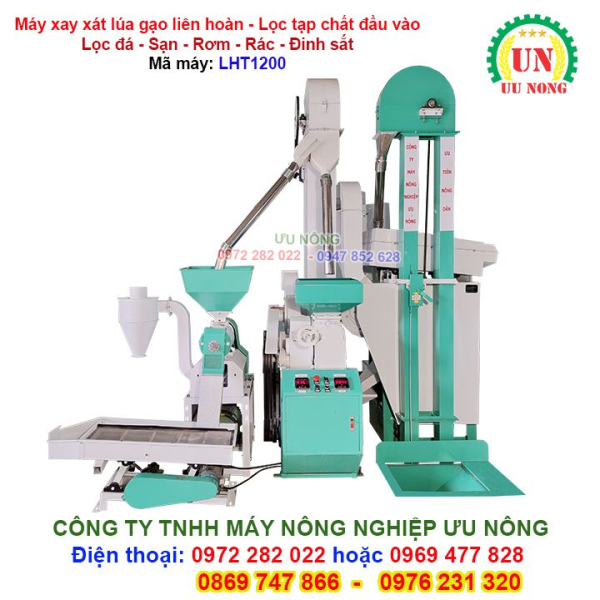 Máy xay xát lúa gạo liên hoàn công suất lớn 800 – 1200 Kg/h