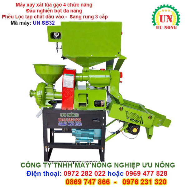 Máy xay xát lúa gạo 4 chức năng UN SB32