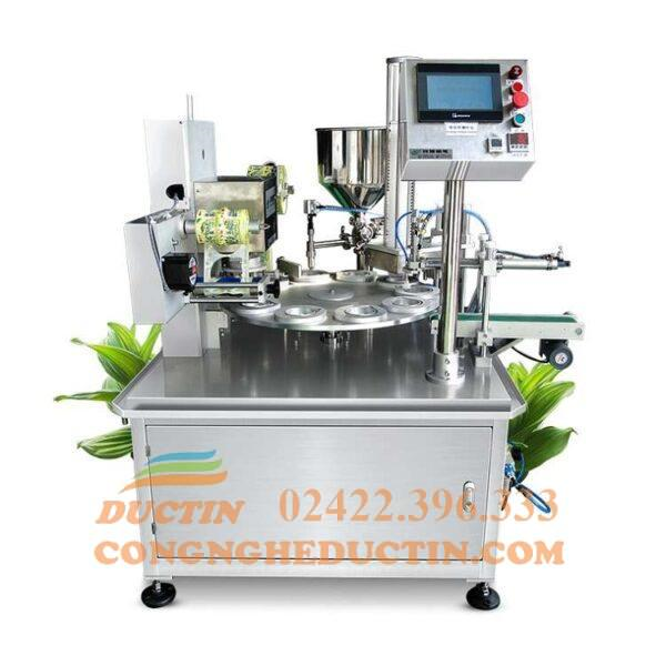 Máy chiết rót, dán miệng hộp tự động (ĐT)