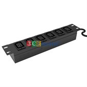 Ổ ĐIỆN 19″, 06 Ổ CẮM C19, CÔNG SUẤT 20A, CÁP NGUỒN 03M