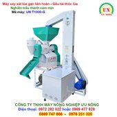 Máy xát gạo liên hoàn – Đầu chà trắng – Gầu tải thóc lúa – Nghiền trấu thành cám mịn T1000-G