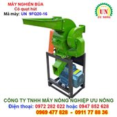 Máy nghiền 16 búa có quạt hút: Nghiền ngô – Lúa – Khoai – Sắn thành bột cám làm thức ăn chăn nuôi 9FQ20-16