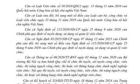 Triệu tập tuyển dụng viên chức năm 2024 của Trung tâm Ứng dụng tiến bộ Khoa học và công nghệ Cần Thơ